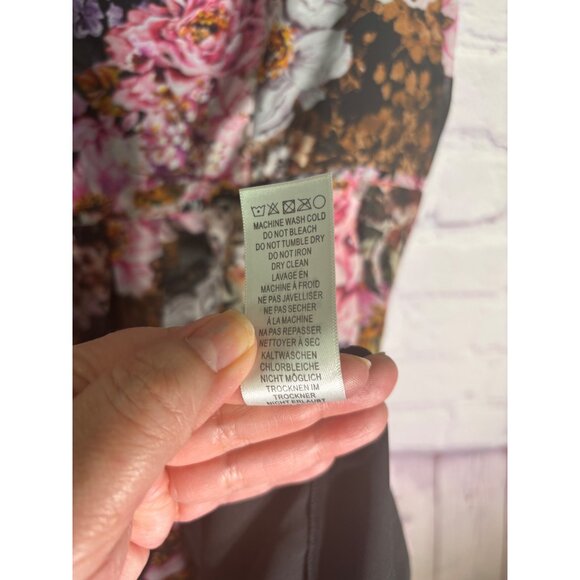 Adrianna Papell Dress Women Floral Print Fit Flare Sleeveless Neck Tie - Picture 6 of 13